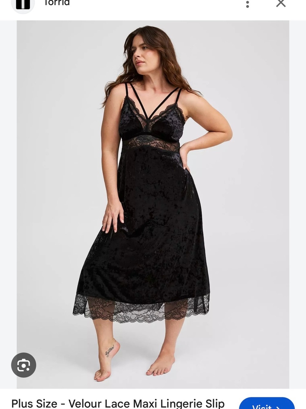 Torrid Black Velvet Lace Maxi Slip Dress Gothic Romantic Size 1 10-12
